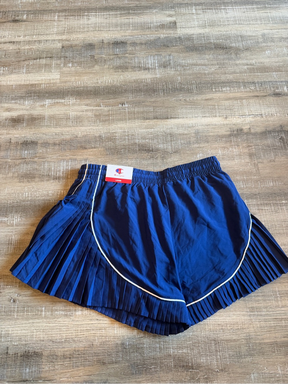Champion Royal Blue Athletic Pleated Shorts with White Trim